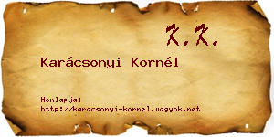 Karácsonyi Kornél névjegykártya