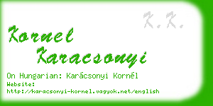 kornel karacsonyi business card