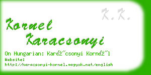 kornel karacsonyi business card